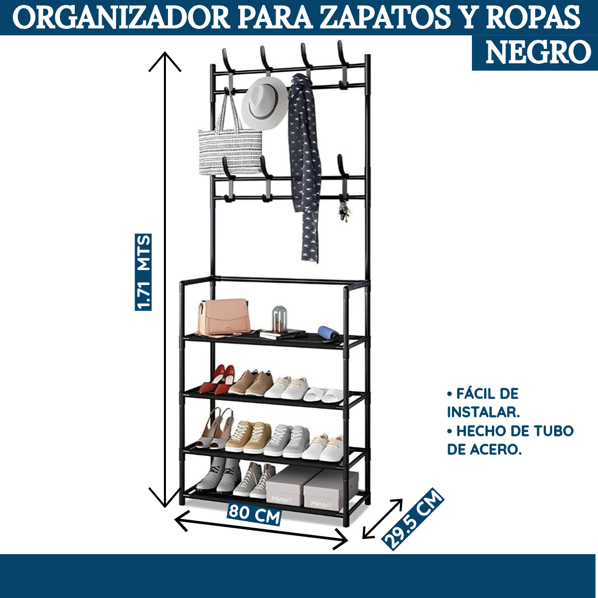 Organizador Para Zapatos y Ropas – Negro